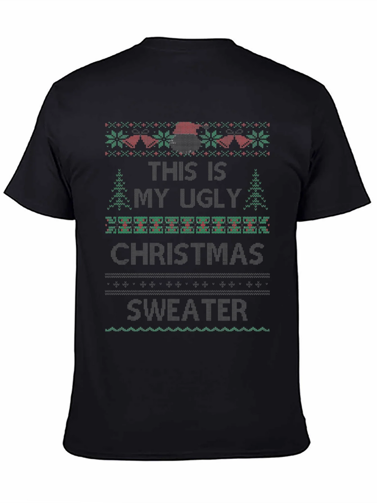 Ugly Christmas Sweater Graphic Tee Black product image 4