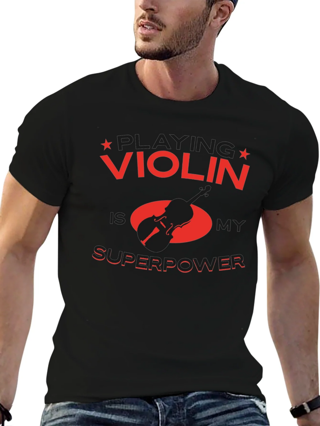 Violin Superpower T-Shirt - Musician Gift product image 6