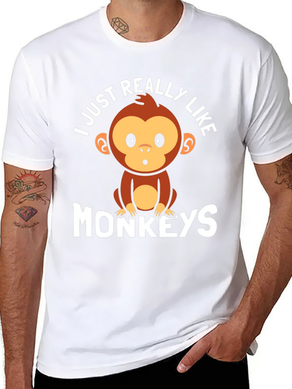 I Just Really Like Monkeys Graphic Tee product image 7