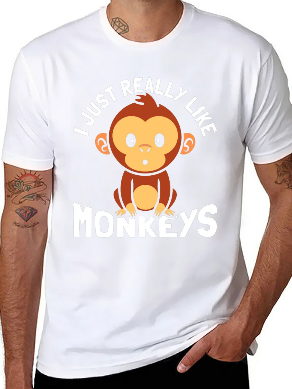 I Just Really Like Monkeys Graphic Tee product image 7