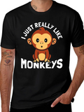 I Just Really Like Monkeys Graphic Tee product image 1