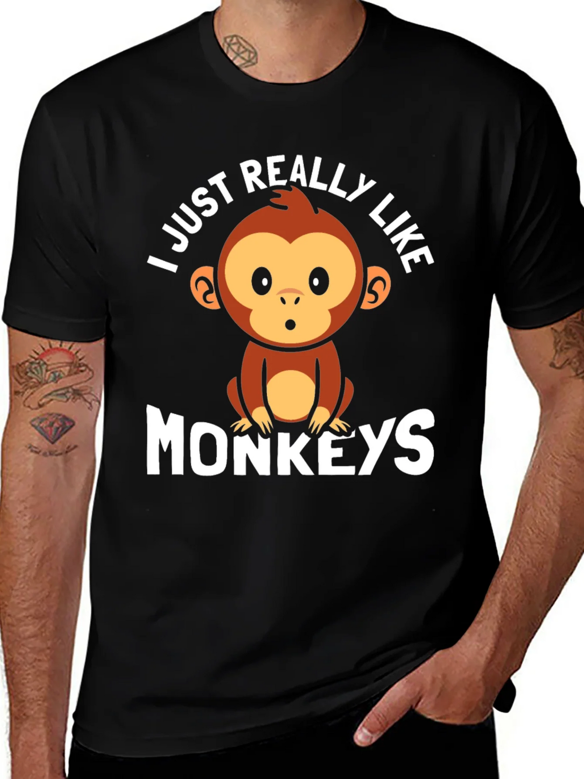 I Just Really Like Monkeys Graphic Tee product image 1