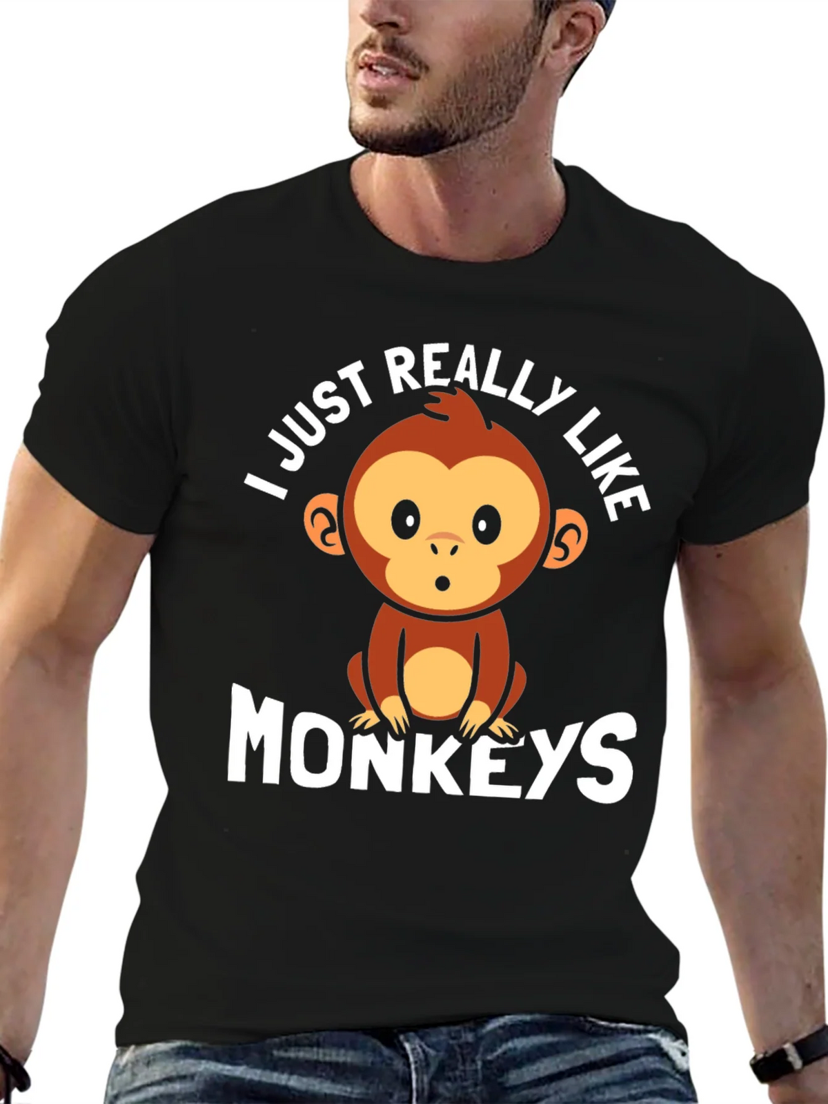 I Just Really Like Monkeys Graphic Tee product image 6