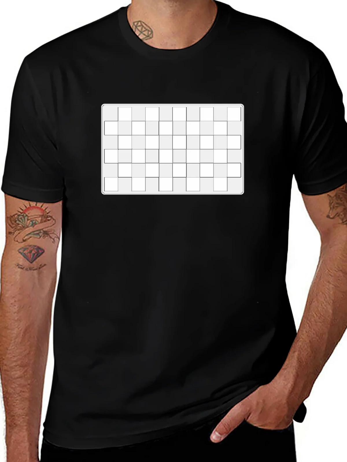 Mens Black T-Shirt with Patterned Design product image 1