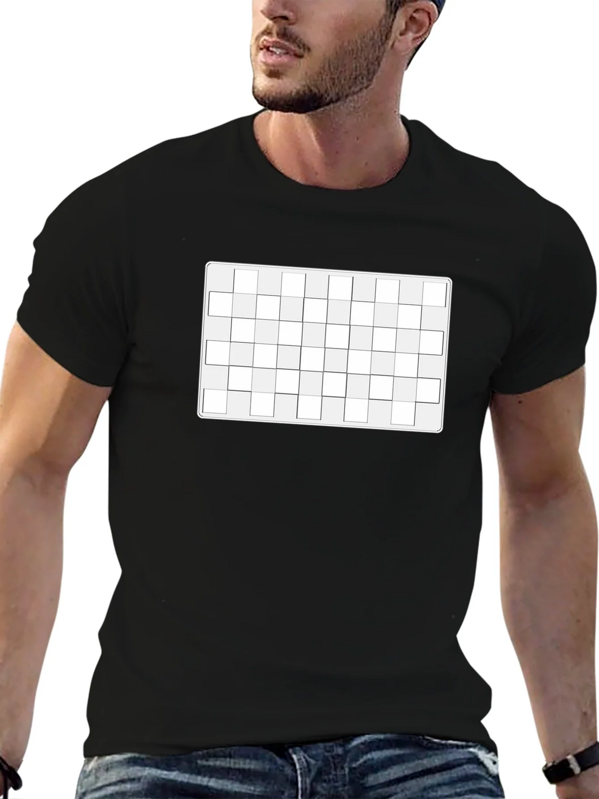 Mens Black T-Shirt with Patterned Design product image 6
