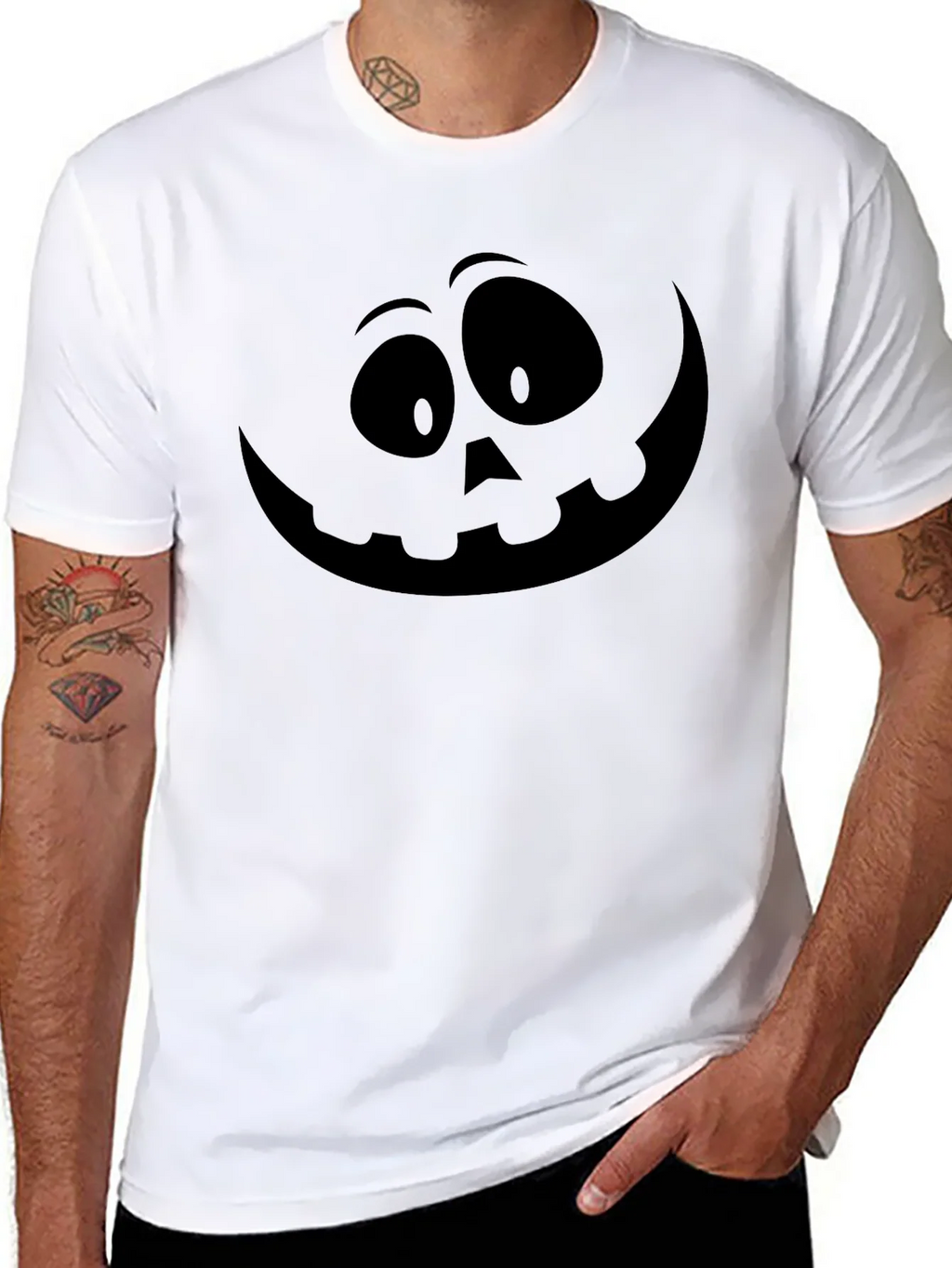 Spooky Smile Black Graphic T-Shirt product image 7