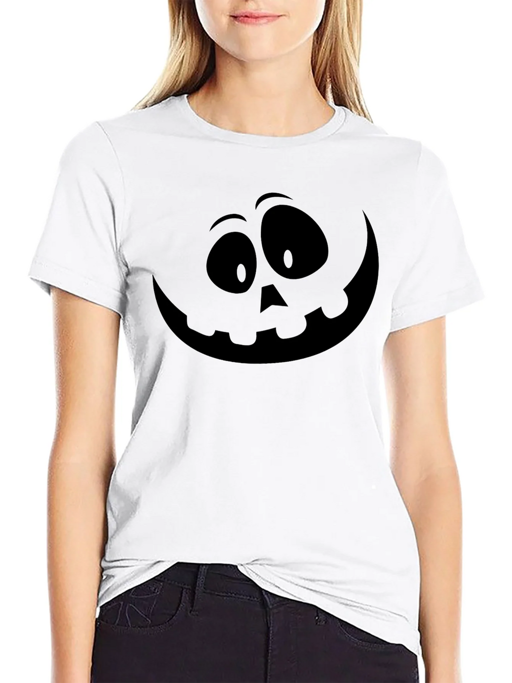 Spooky Smile Black Graphic T-Shirt product image 8