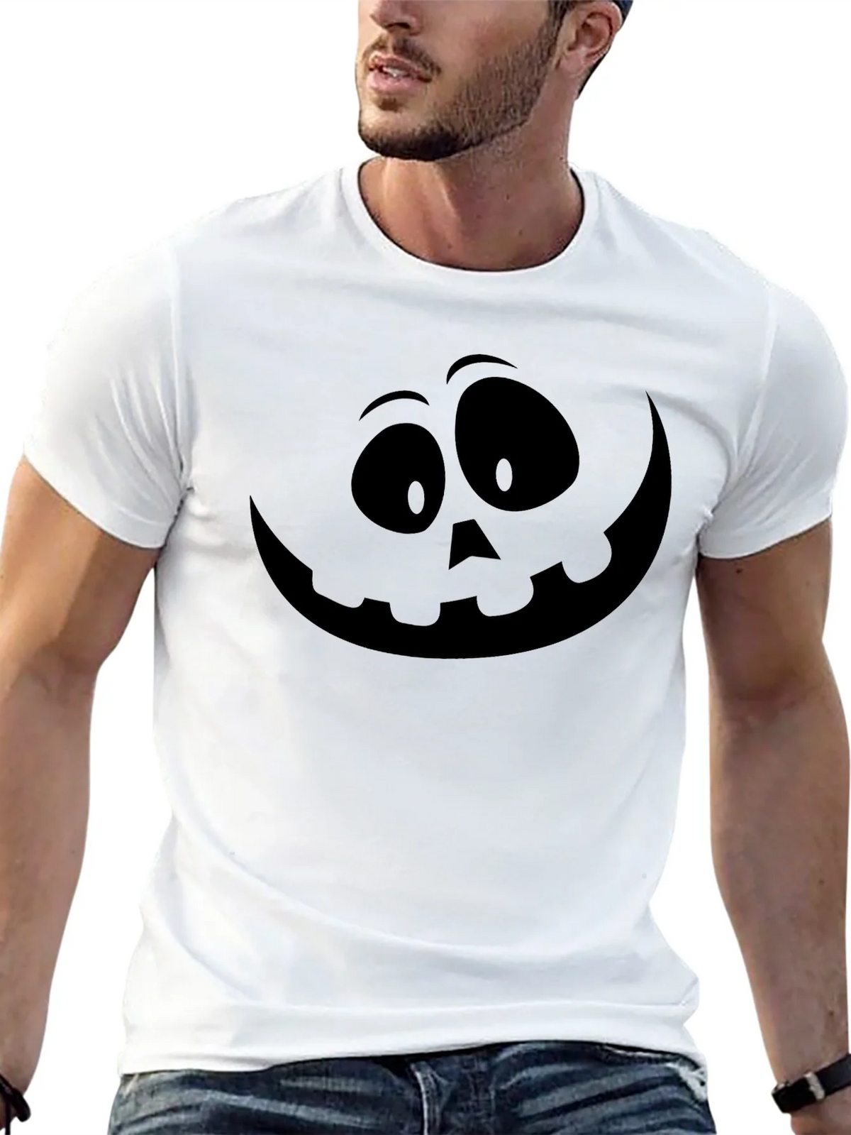 Spooky Smile Black Graphic T-Shirt product image 12