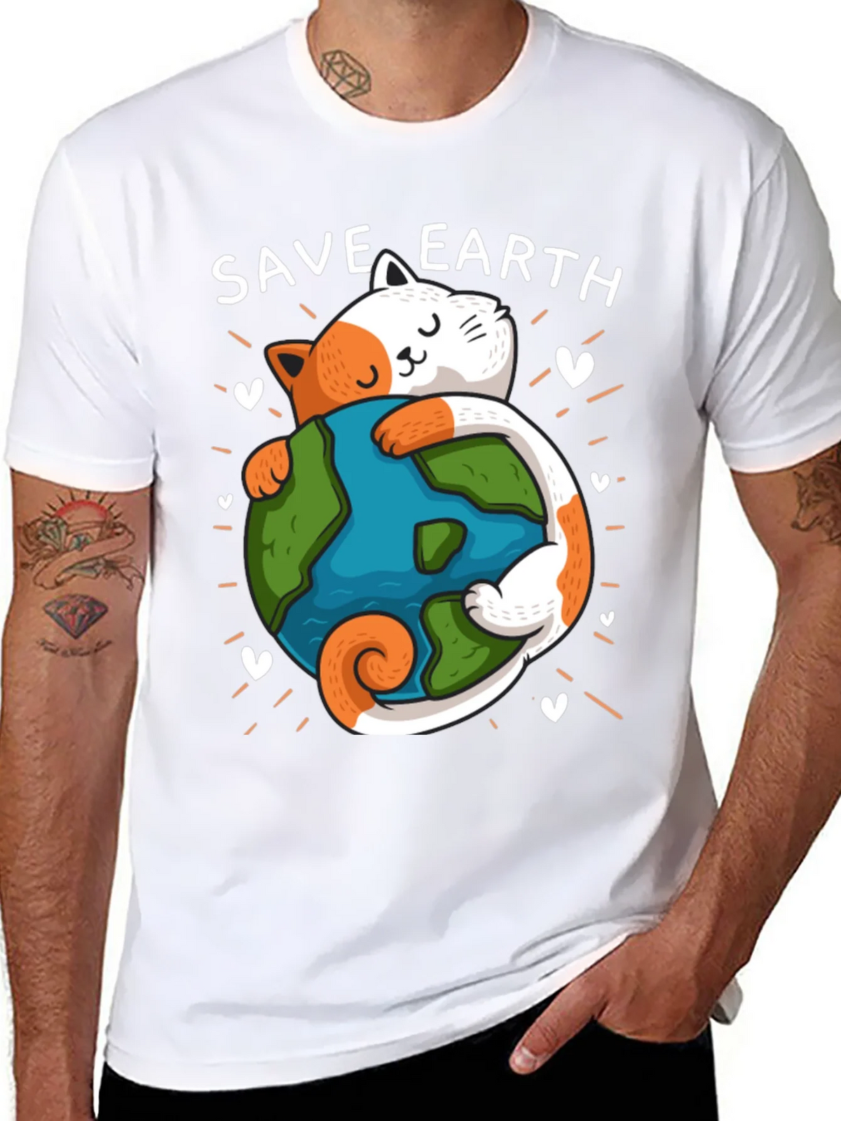 Save Earth Cat T-Shirt - Environmental Awareness Tee product image 7