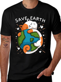 Save Earth Cat T-Shirt - Environmental Awareness Tee product image 1
