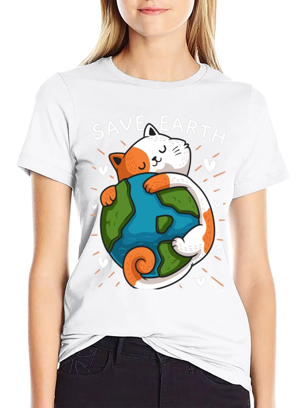 Save Earth Cat T-Shirt - Environmental Awareness Tee product image 8