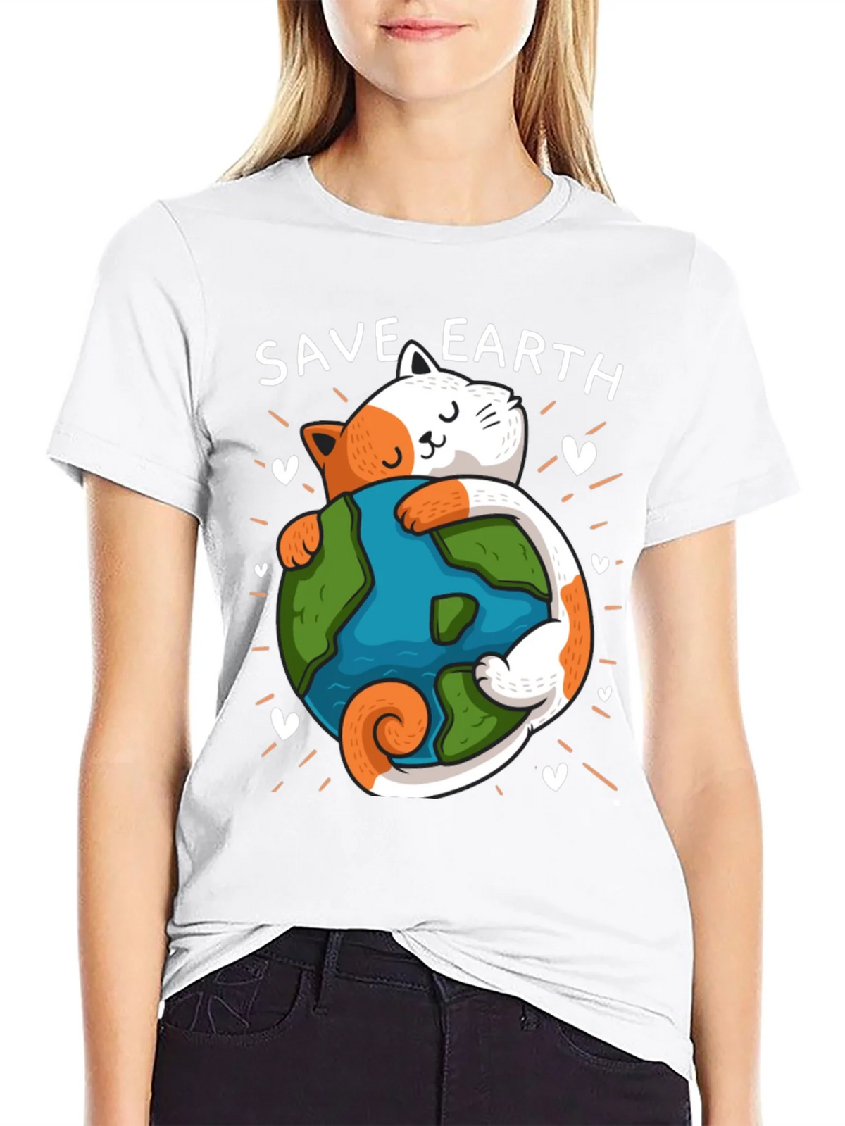 Save Earth Cat T-Shirt - Environmental Awareness Tee product image 8