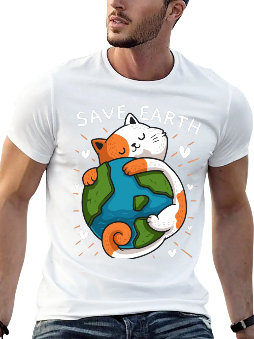 Save Earth Cat T-Shirt - Environmental Awareness Tee product image 12
