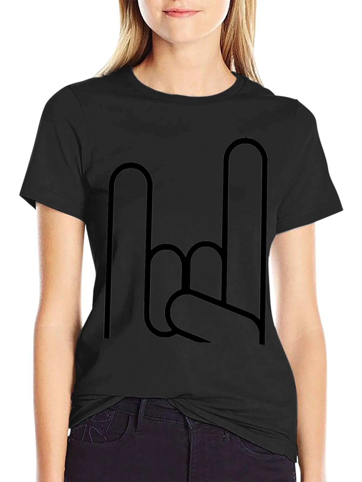 Rock On Graphic Black T-Shirt product image 2