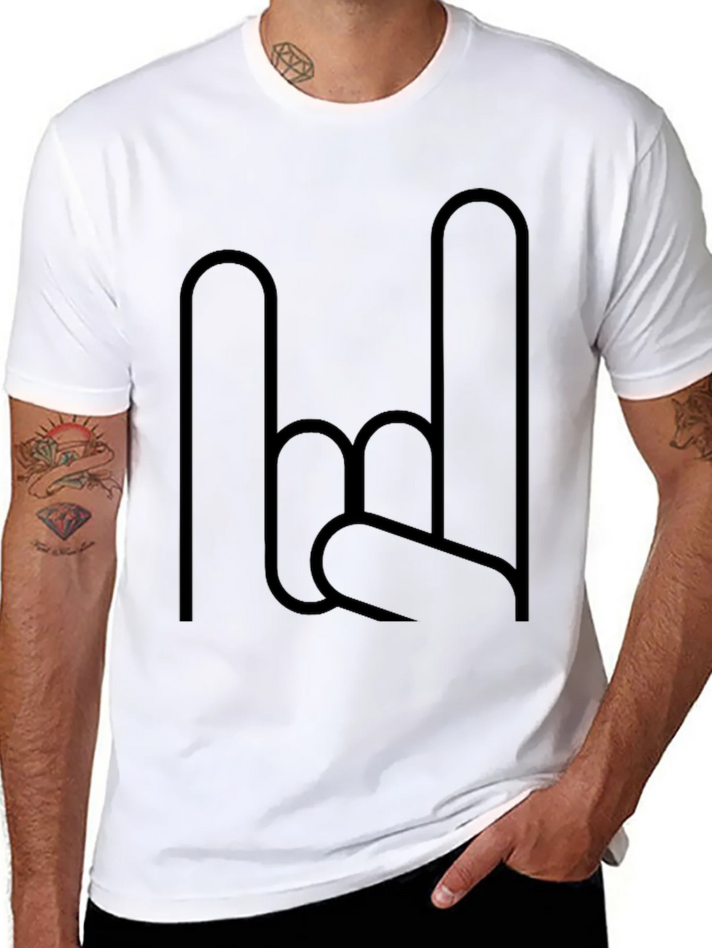 Rock On Graphic Black T-Shirt product image 7