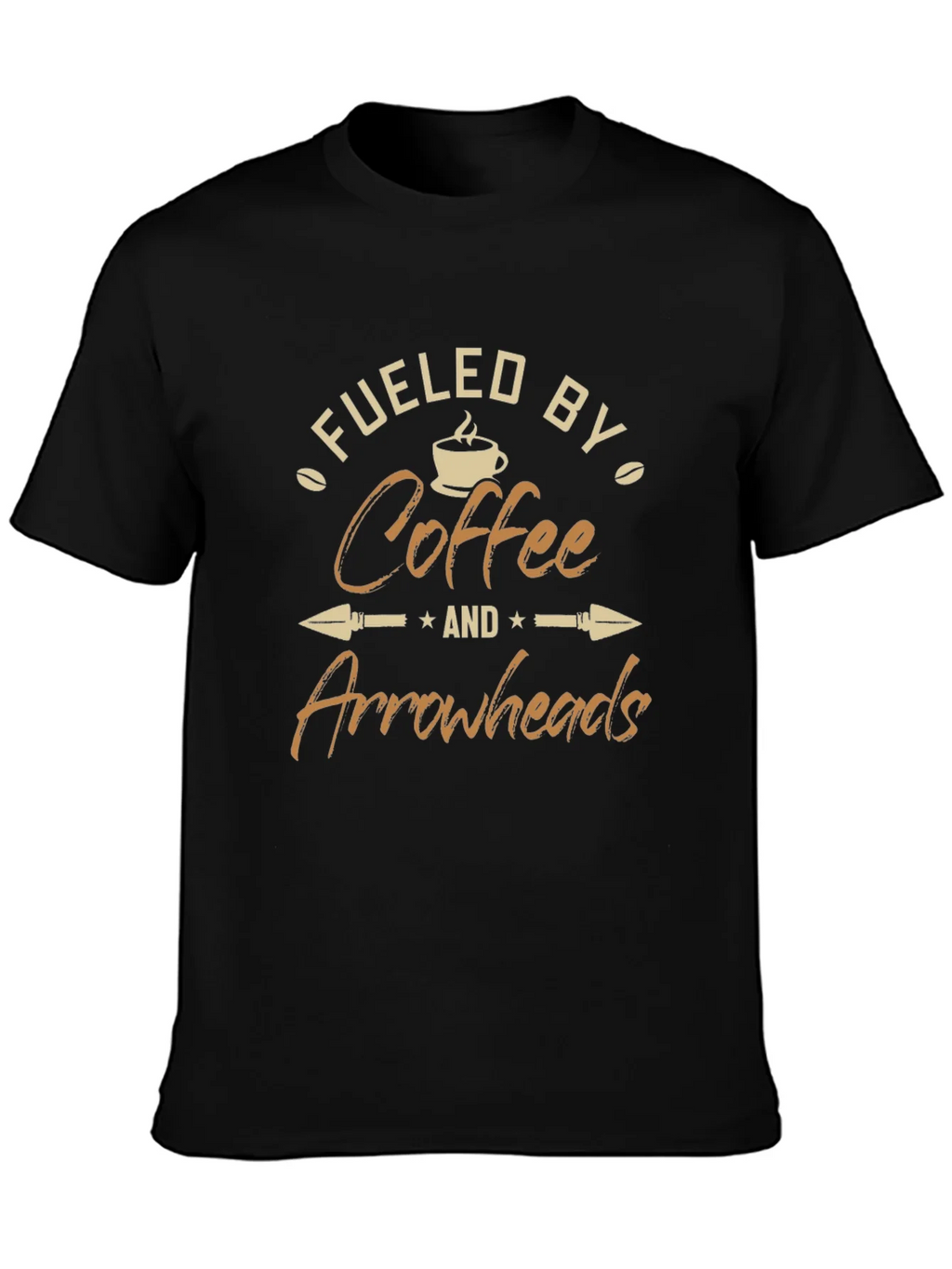 Fueled By Coffee and Arrowheads Black T-Shirt product image 3