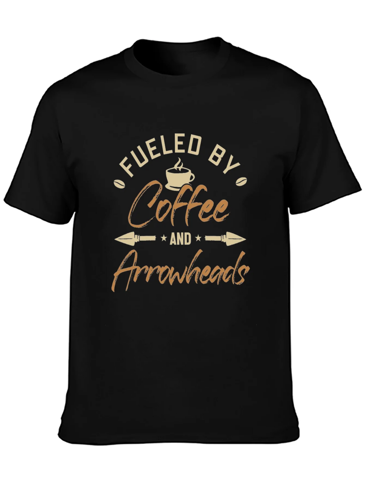 Fueled By Coffee and Arrowheads Black T-Shirt product image 3