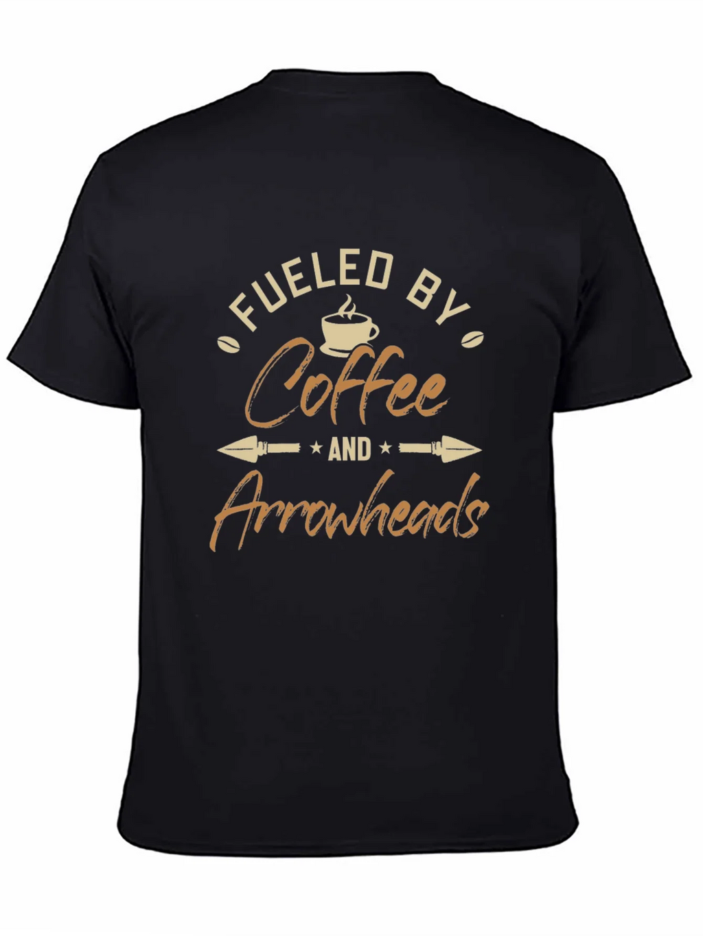 Fueled By Coffee and Arrowheads Black T-Shirt product image 4