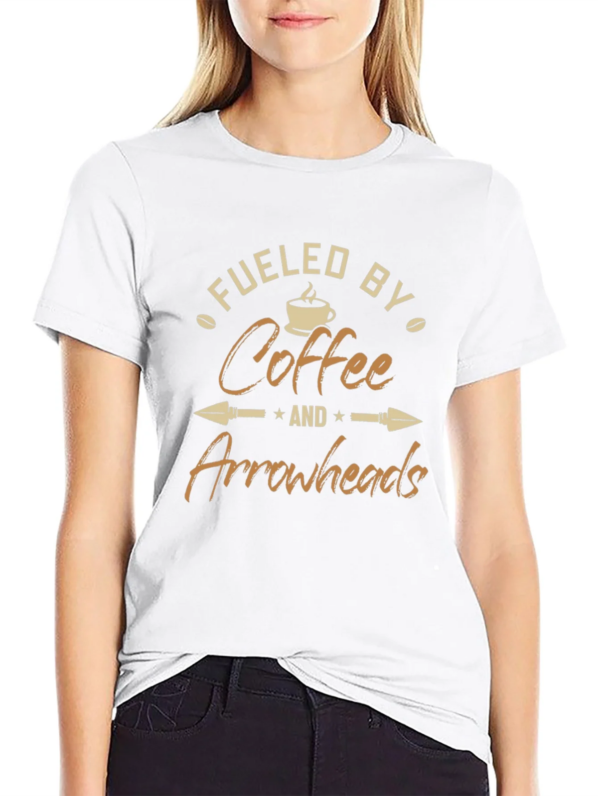 Fueled By Coffee and Arrowheads Black T-Shirt product image 8