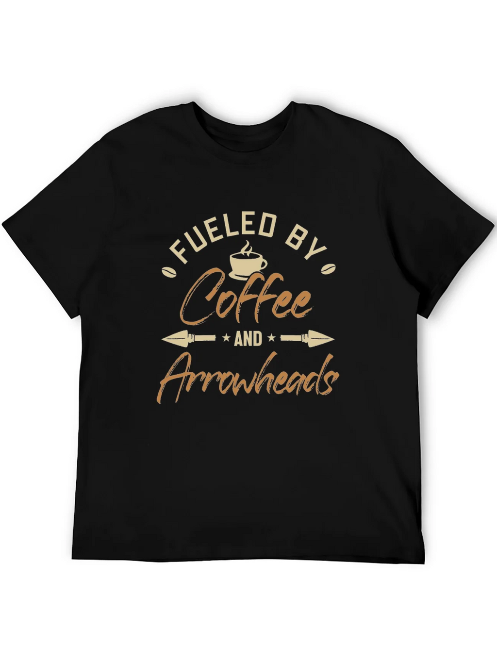Fueled By Coffee and Arrowheads Black T-Shirt product image 5