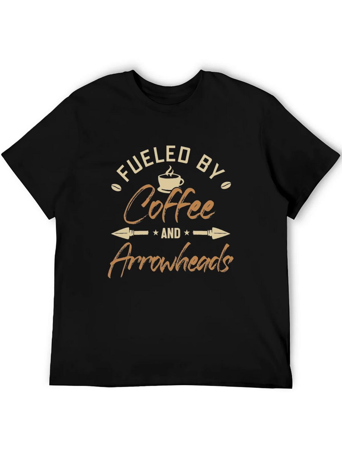 Fueled By Coffee and Arrowheads Black T-Shirt product image 5