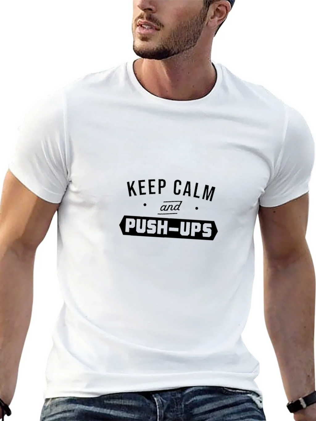Keep Calm and Push-Ups Black T-Shirt product image 12