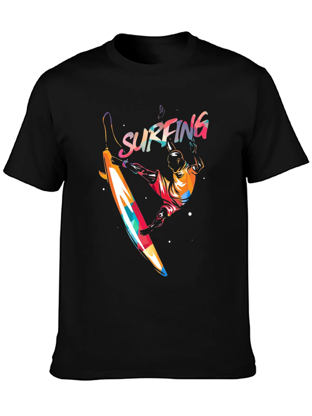 Surfing Graphic Print T-Shirt - Mens Black Tee product image 3