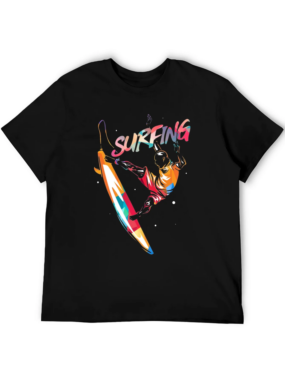 Surfing Graphic Print T-Shirt - Mens Black Tee product image 5