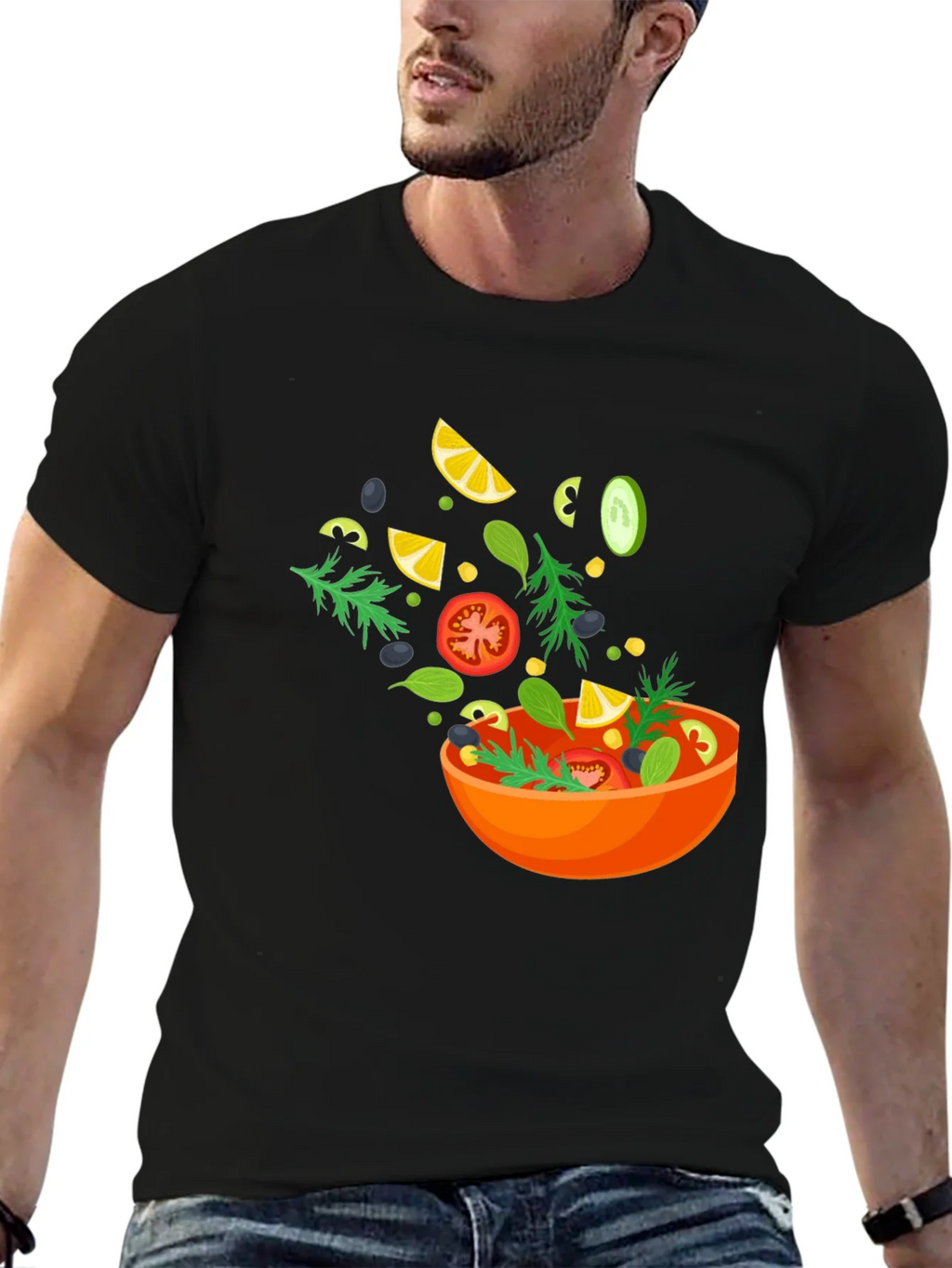 Salad Graphic Black T-Shirt product image 6