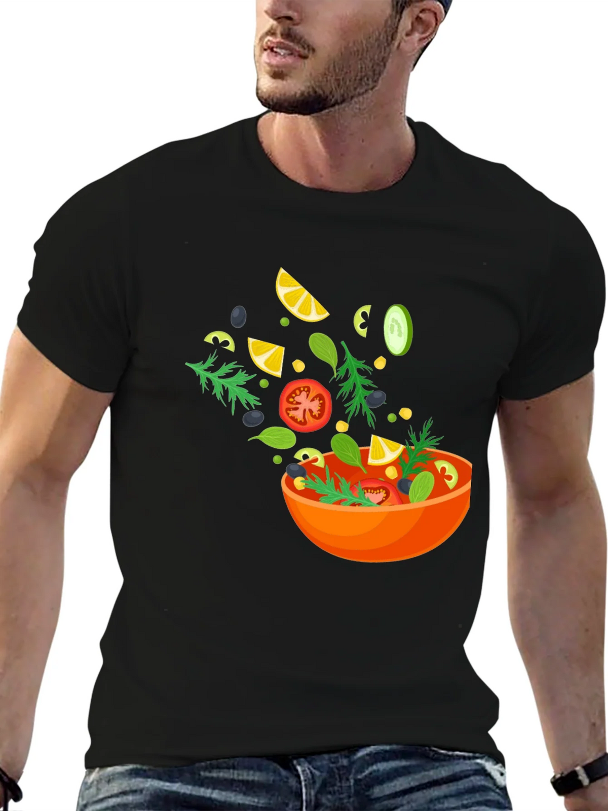 Salad Graphic Black T-Shirt product image 6