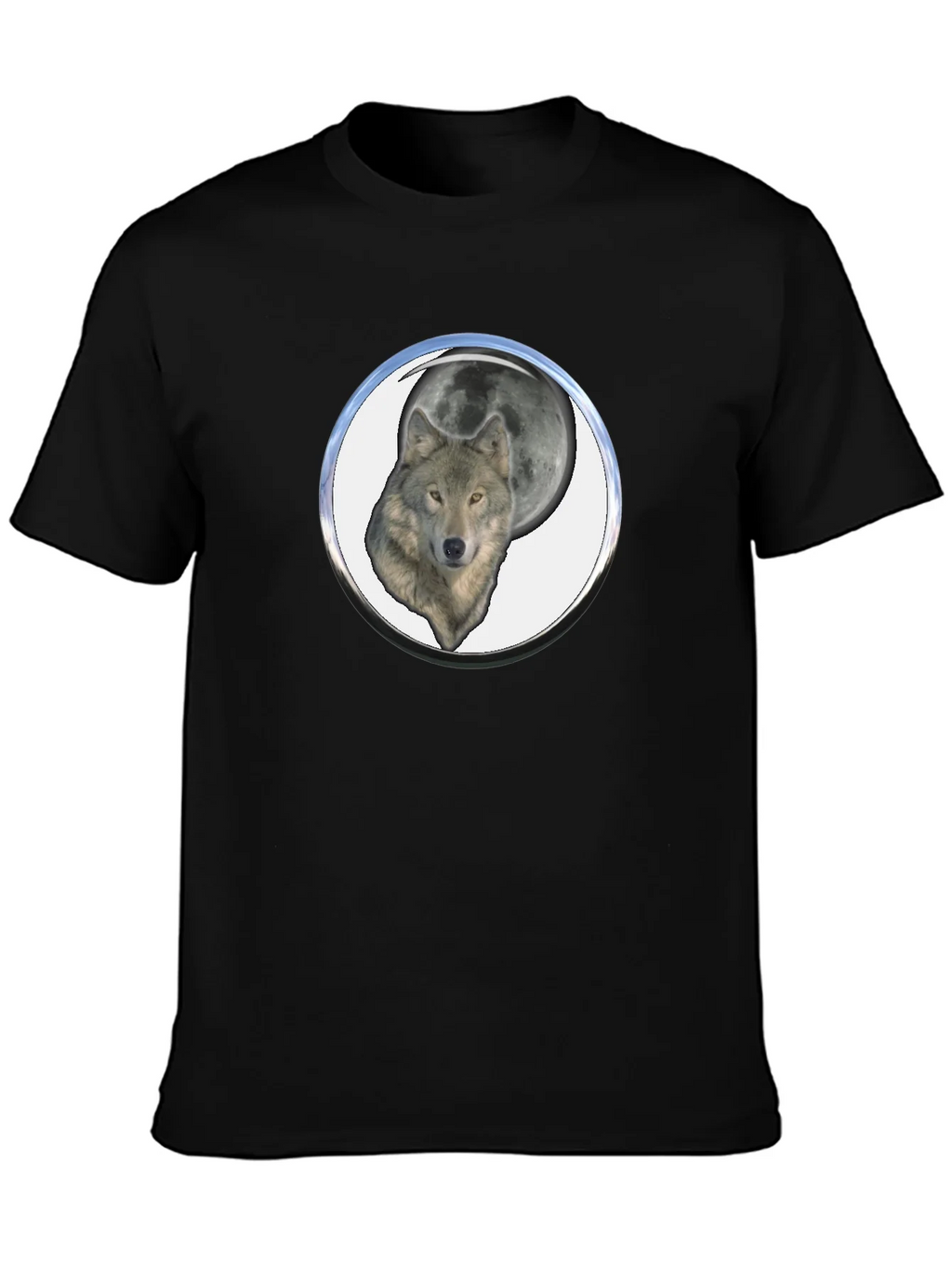 Wolf Moon Graphic Tee - Black Cotton Blend product image 3