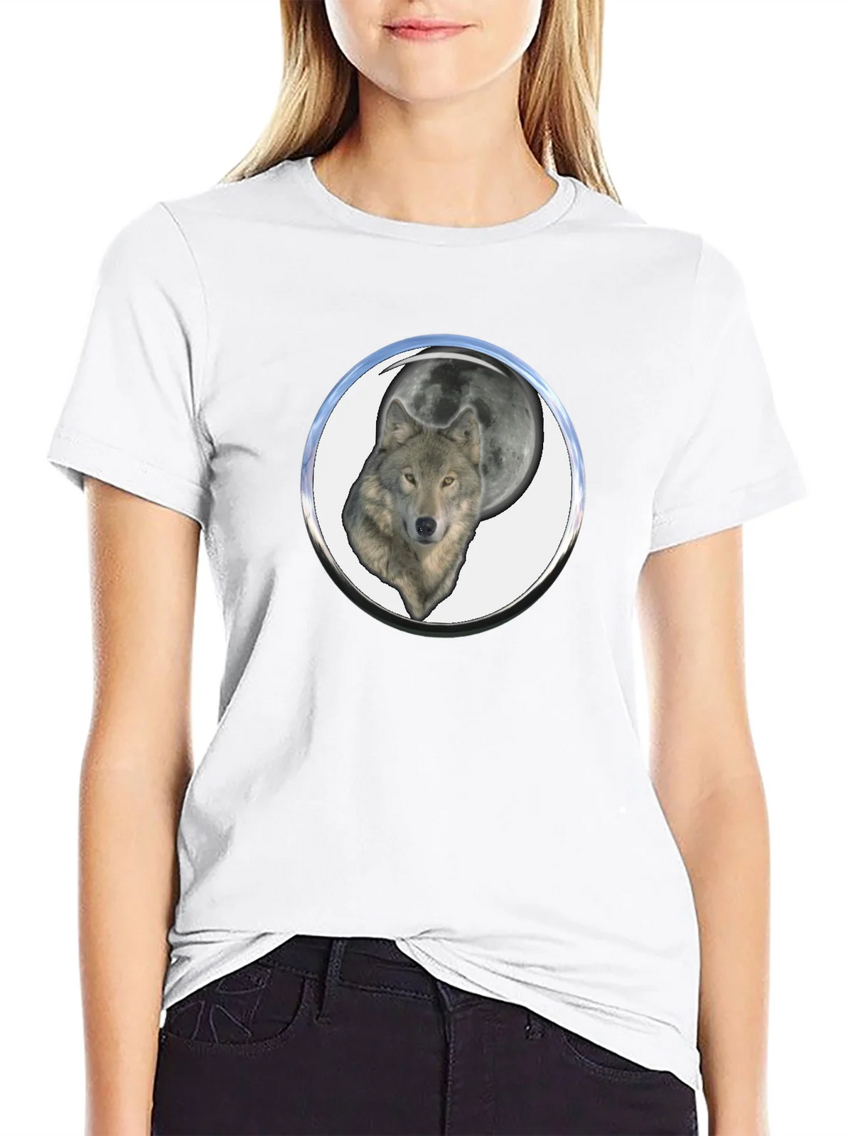 Wolf Moon Graphic Tee - Black Cotton Blend product image 8