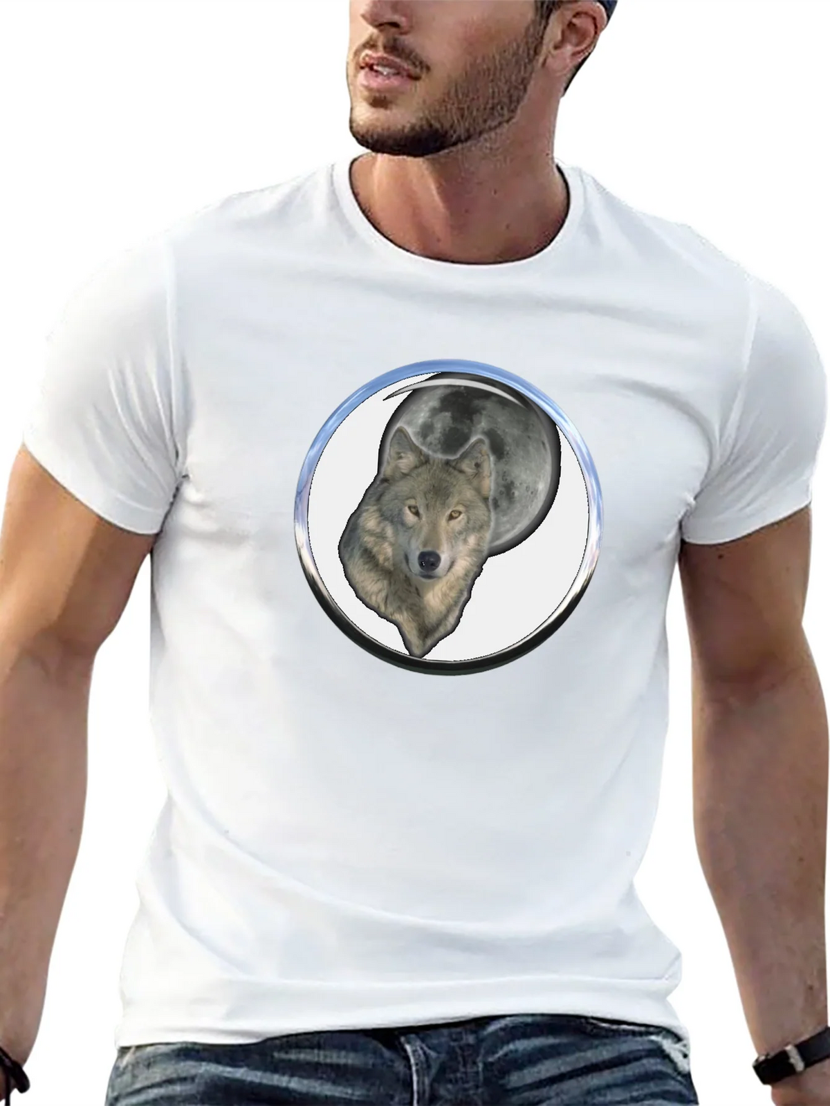 Wolf Moon Graphic Tee - Black Cotton Blend product image 12