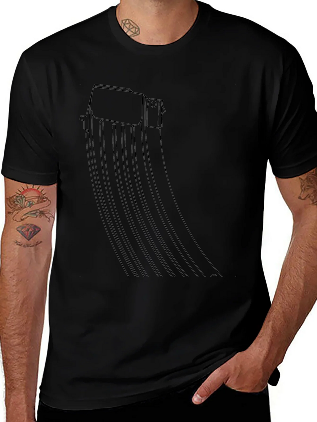 Black AK-47 Magazine Graphic Tee - Tactical Style product image 1