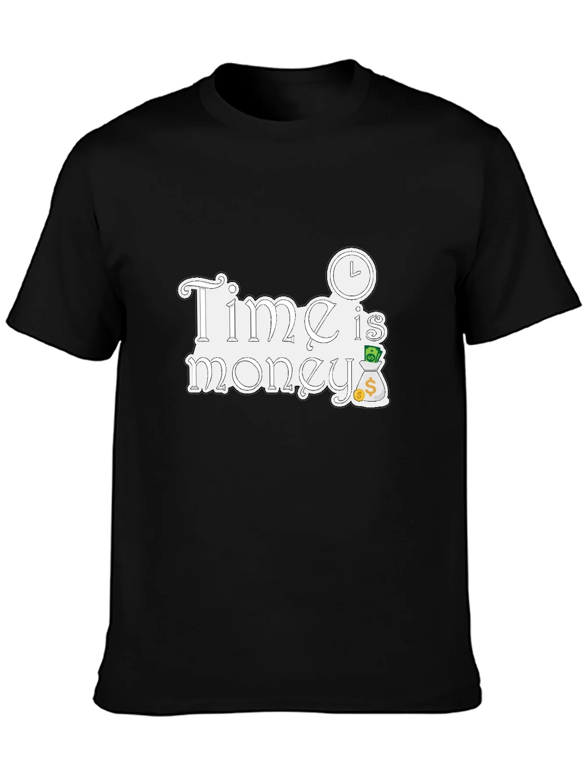 Time is Money Graphic Tee - Black Cotton T-Shirt product image 3