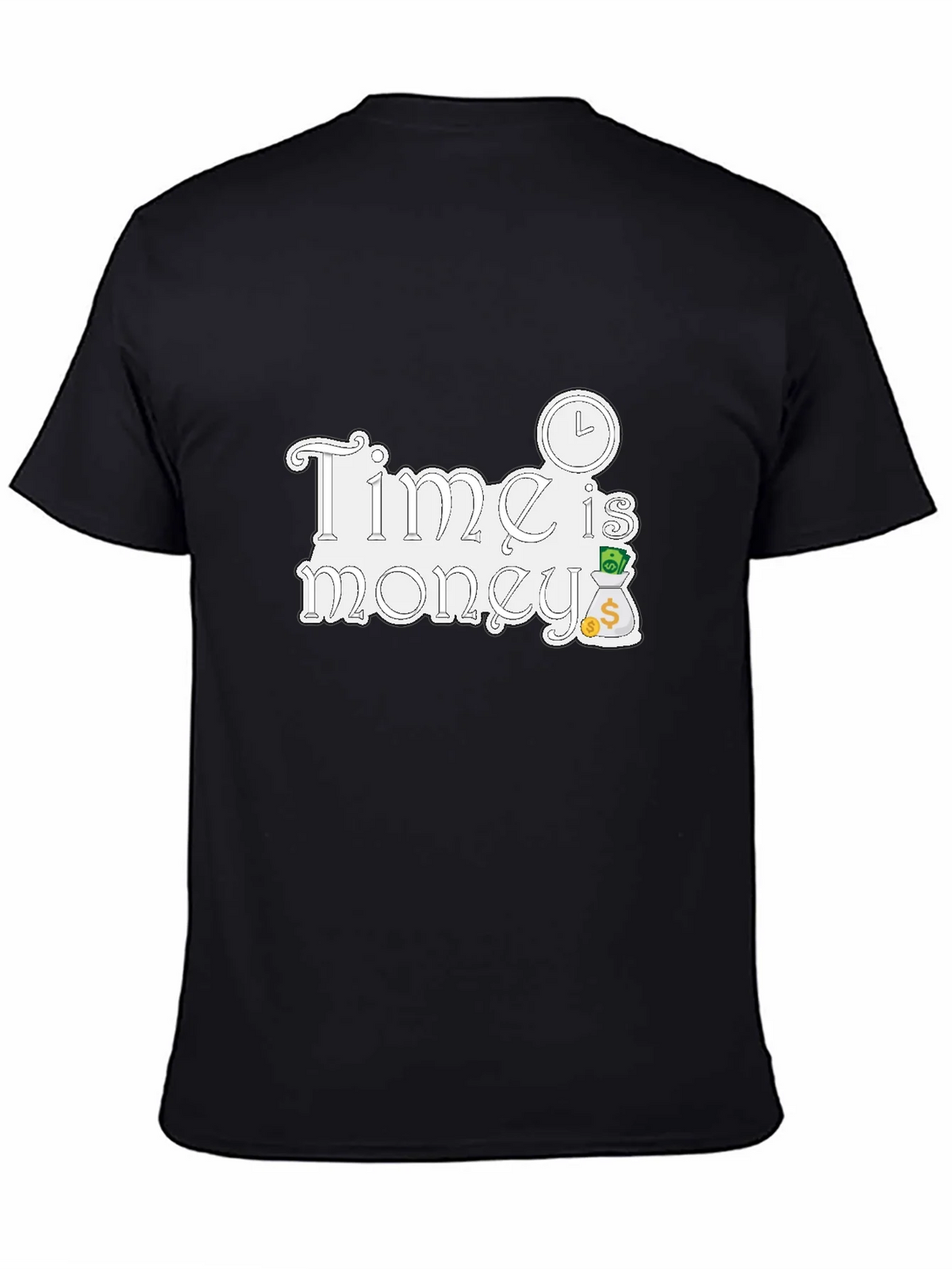 Time is Money Graphic Tee - Black Cotton T-Shirt product image 4