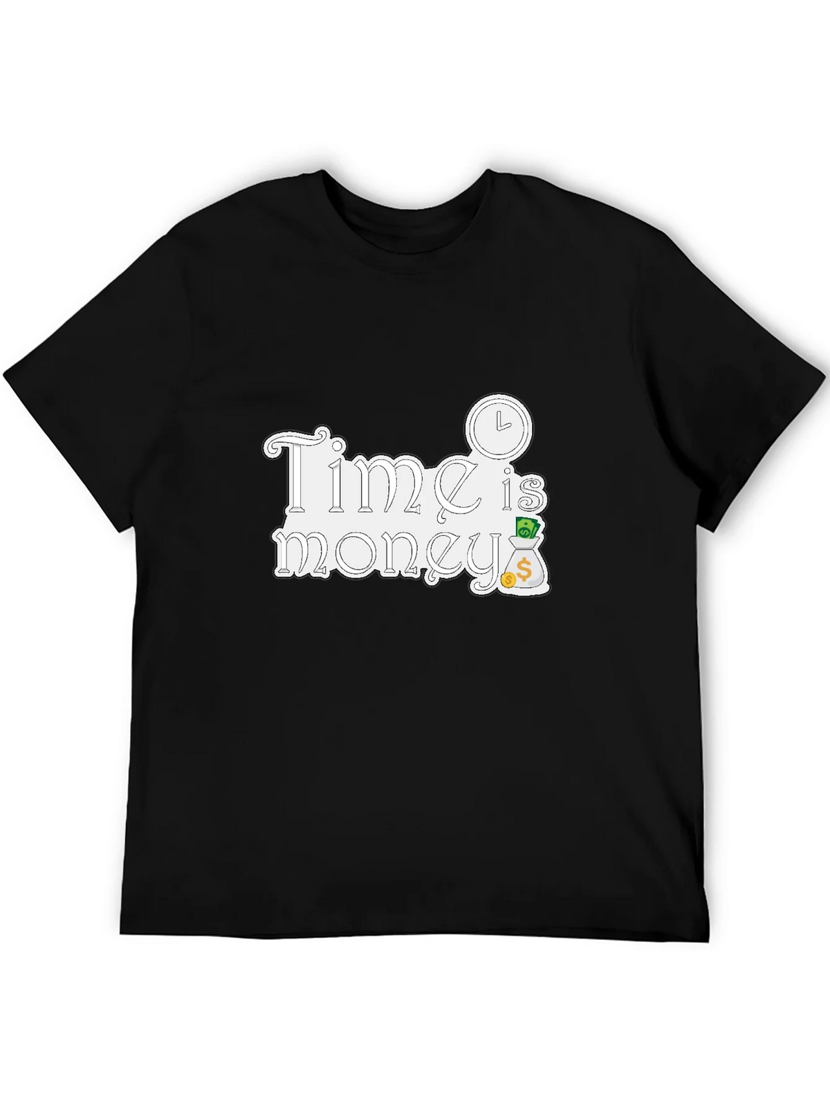 Time is Money Graphic Tee - Black Cotton T-Shirt product image 5