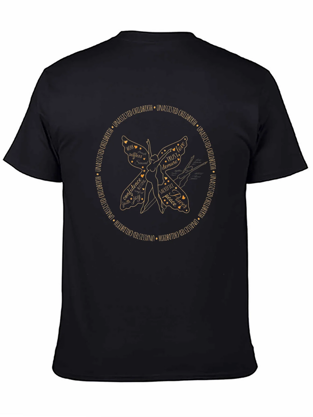 Unassisted Childbirth Butterfly Graphic T-Shirt product image 4