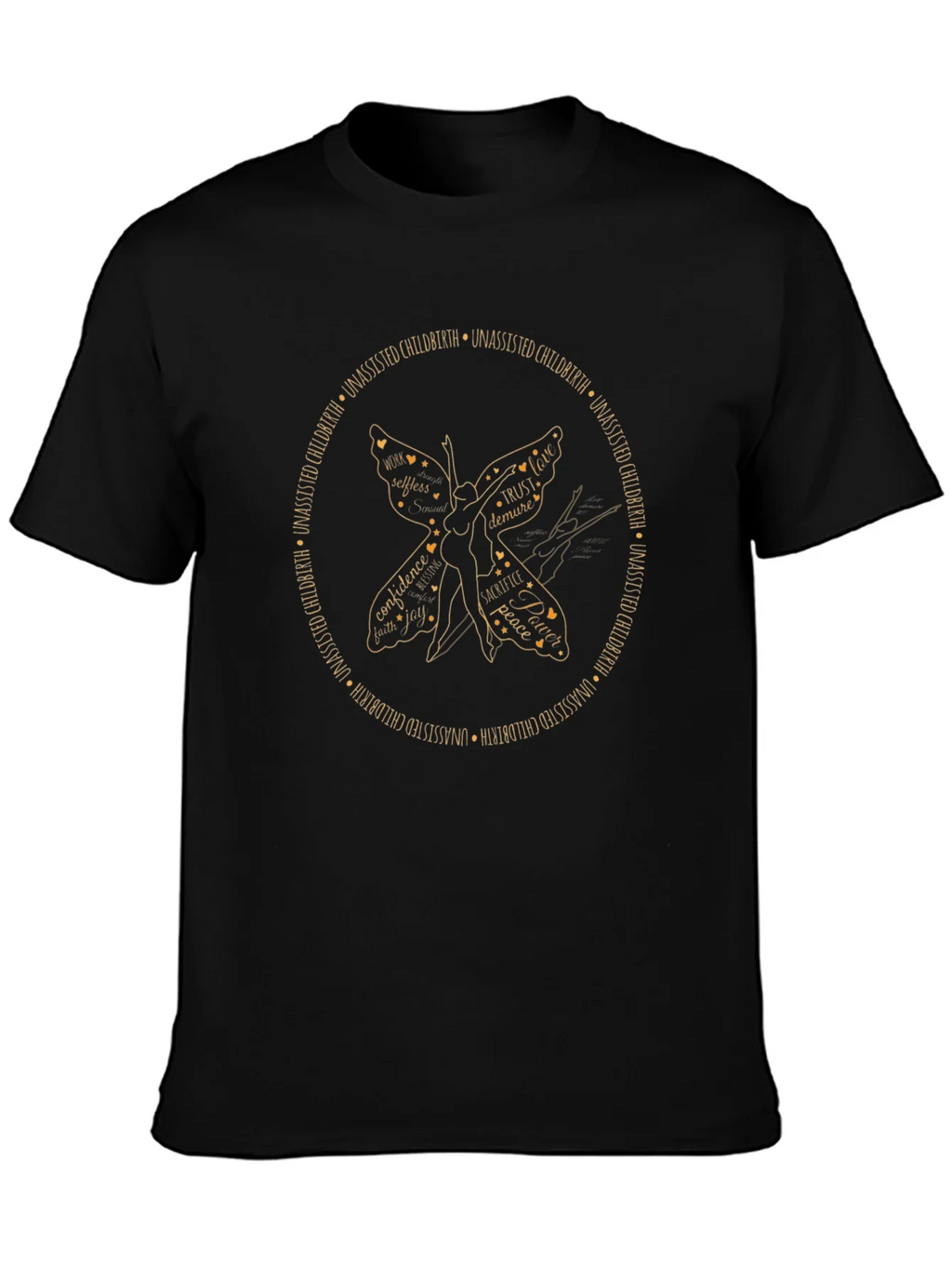 Unassisted Childbirth Butterfly Graphic T-Shirt product image 3