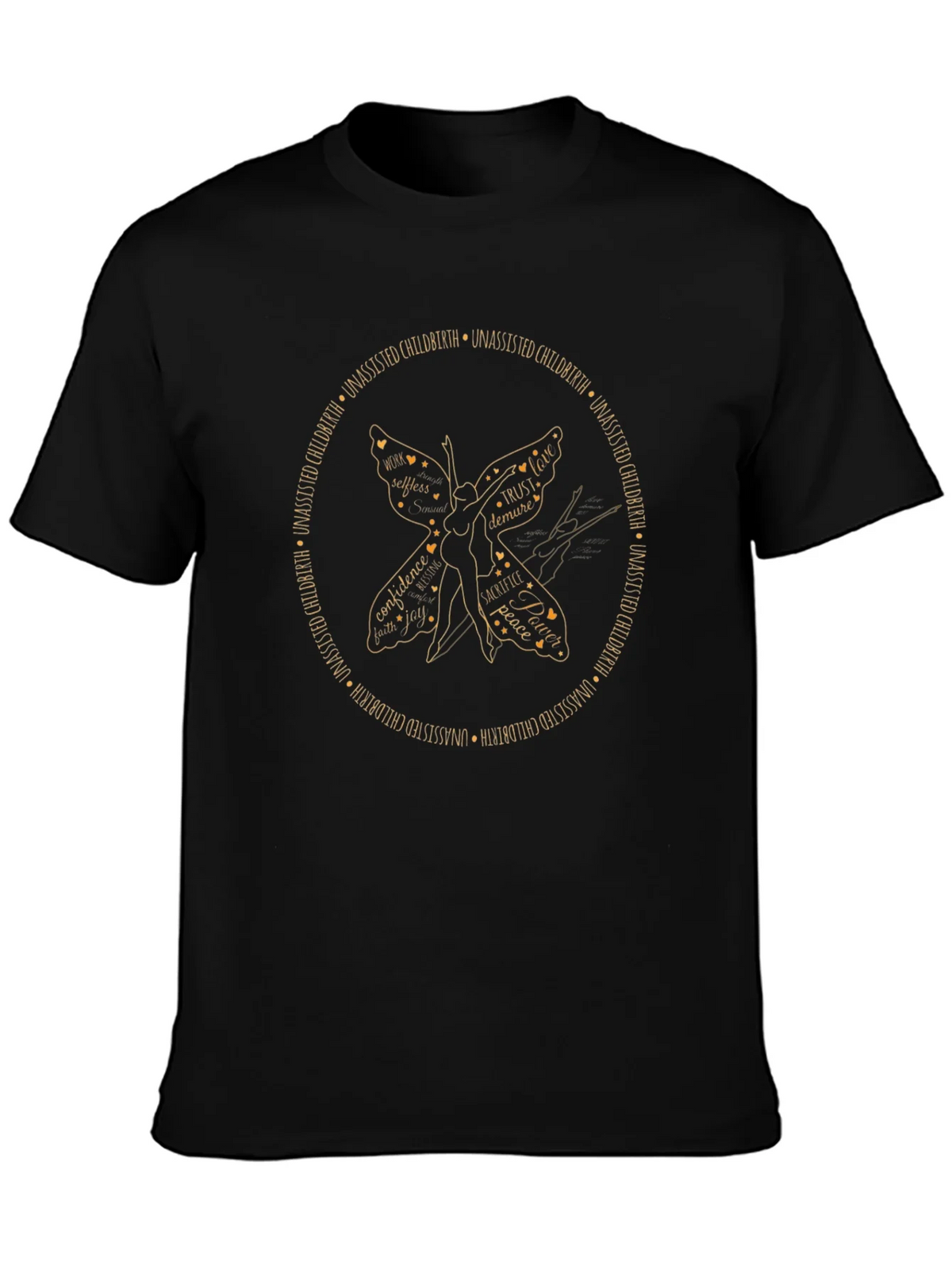 Unassisted Childbirth Butterfly Graphic T-Shirt product image 3