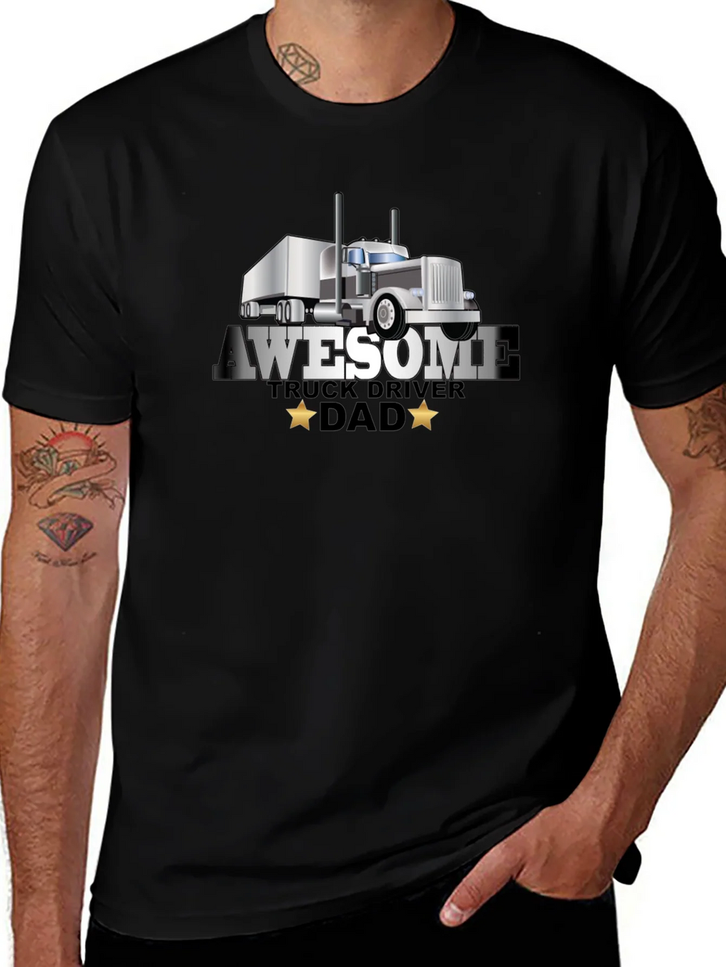 Awesome Truck Driver Dad T-Shirt product image 1