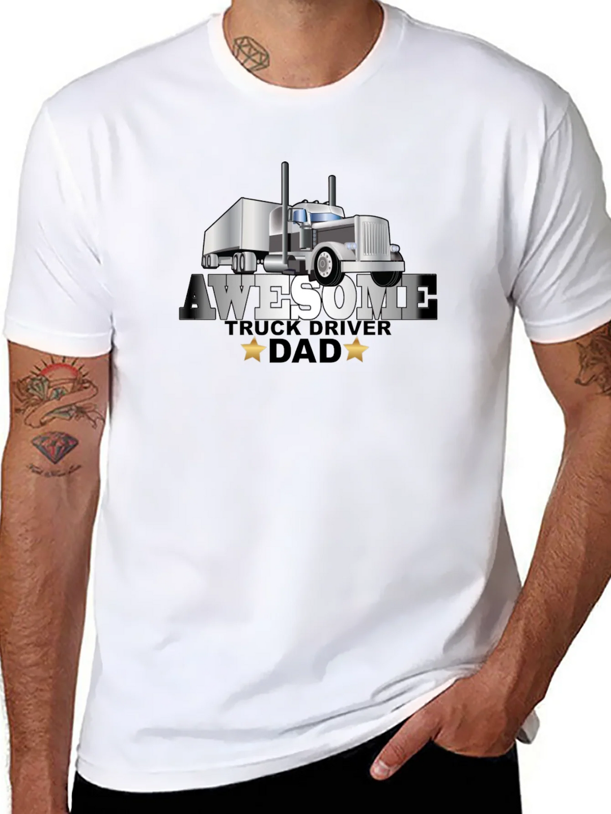 Awesome Truck Driver Dad T-Shirt product image 7