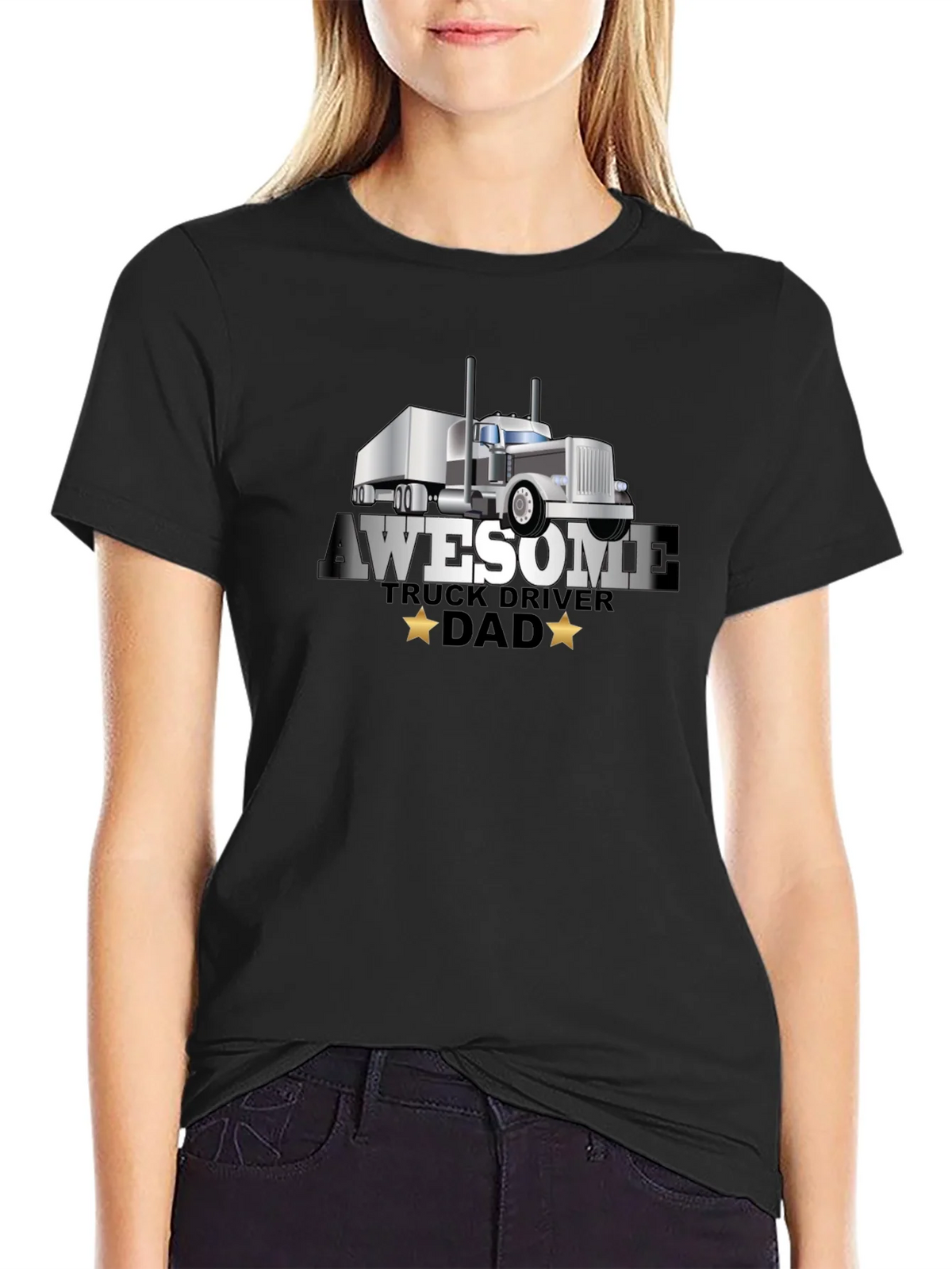 Awesome Truck Driver Dad T-Shirt product image 2