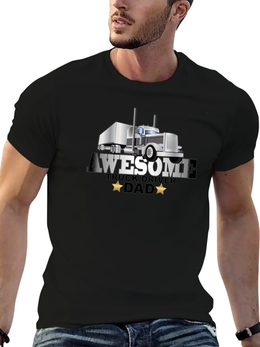 Awesome Truck Driver Dad T-Shirt product image 6
