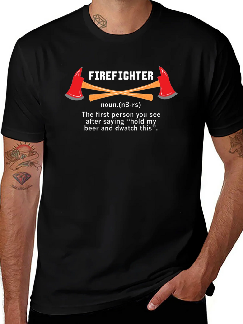 Firefighter Definition T-Shirt - Hold My Beer & Watch This product image 1