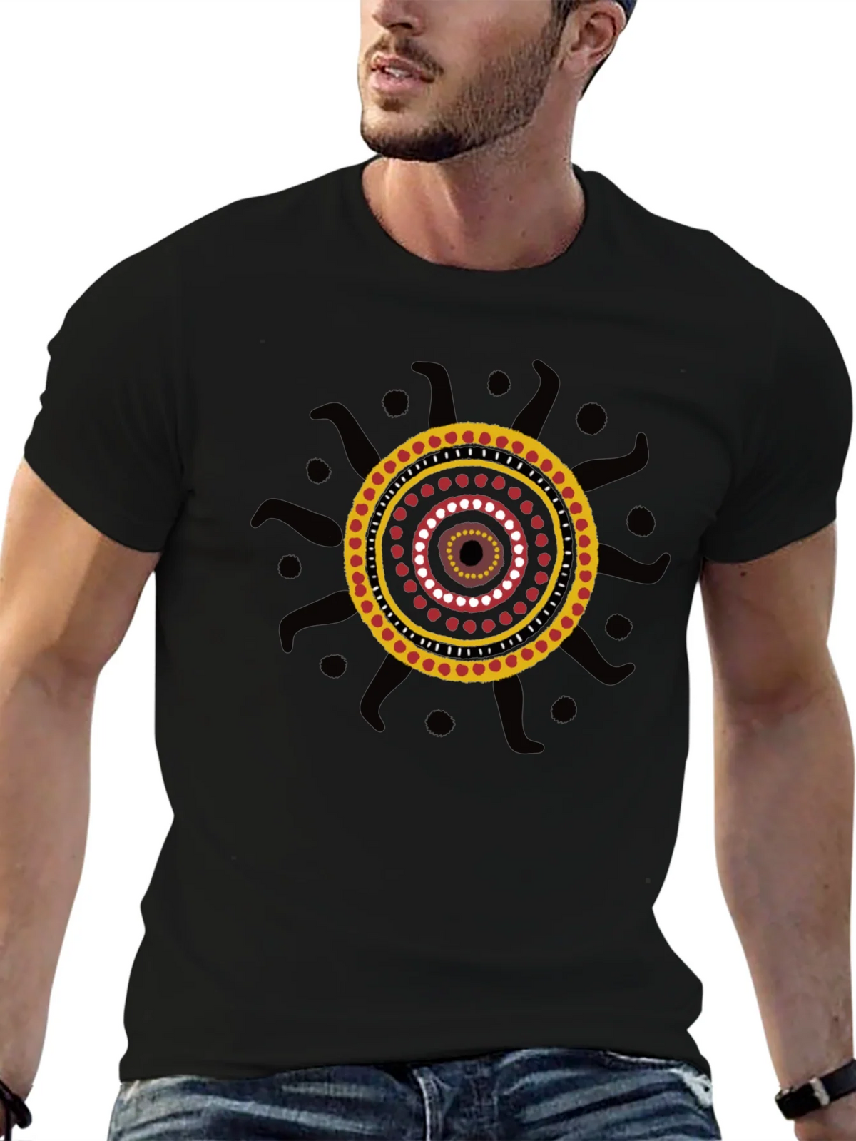 Aboriginal Art Black T-Shirt product image 6