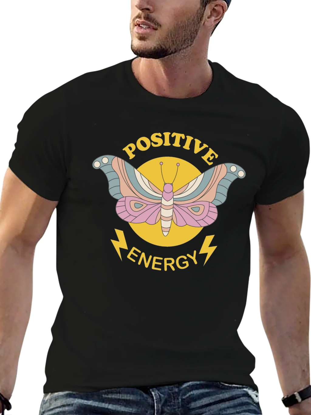 Positive Energy Butterfly Graphic Tee - Black product image 6