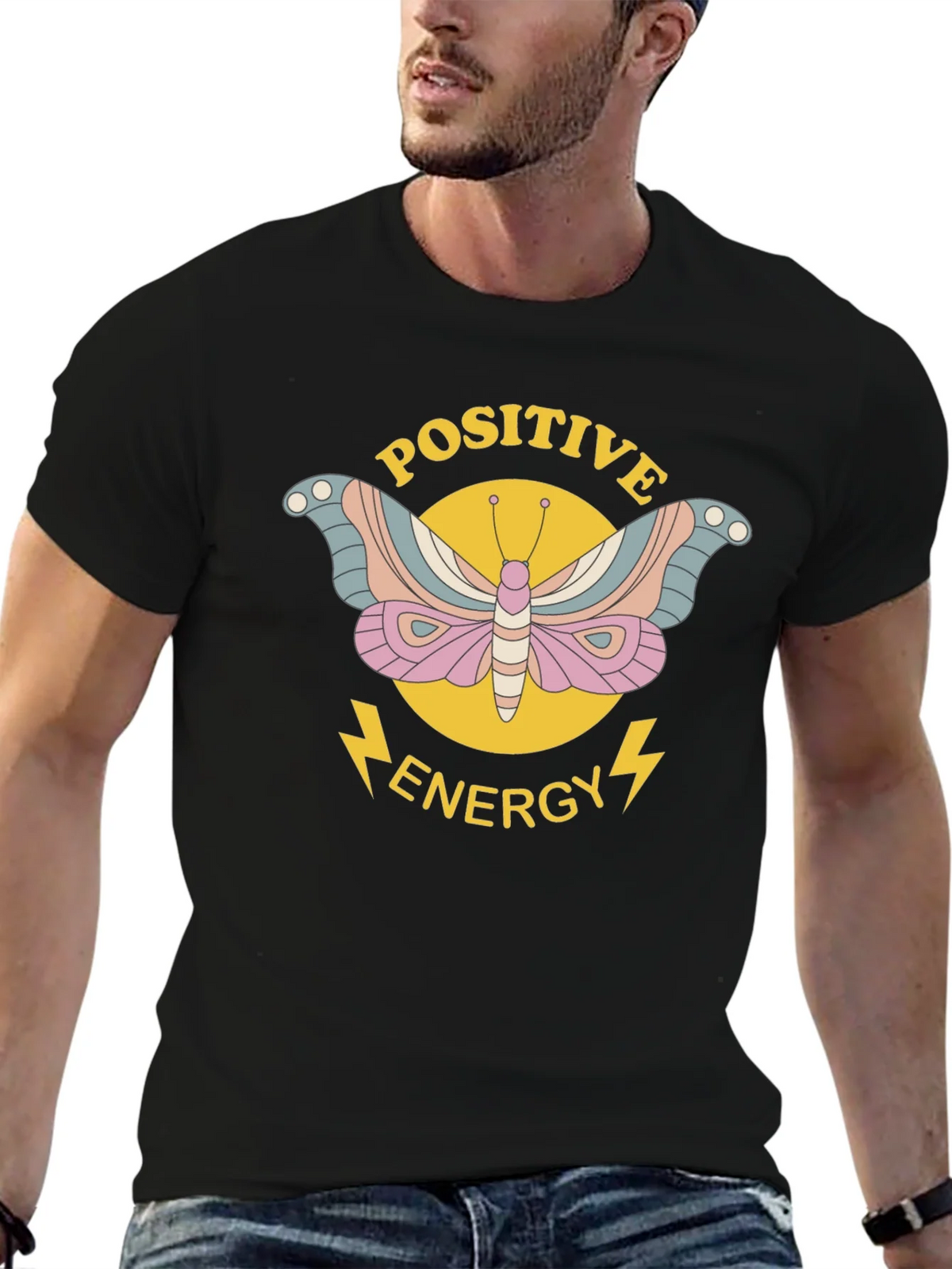 Positive Energy Butterfly Graphic Tee - Black product image 6