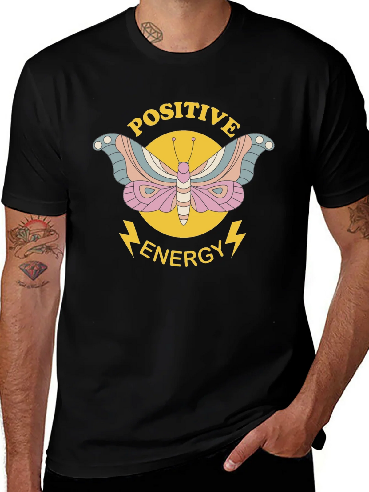 Positive Energy Butterfly Graphic Tee - Black product image 1