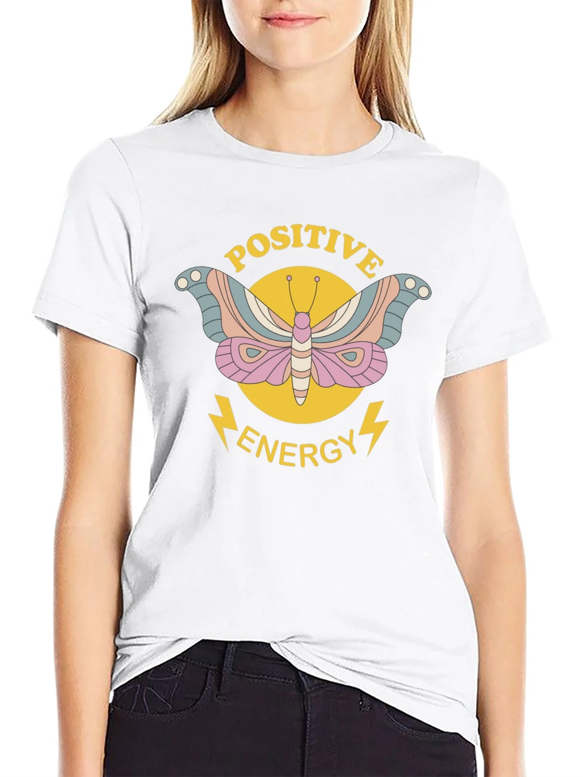 Positive Energy Butterfly Graphic Tee - Black product image 8